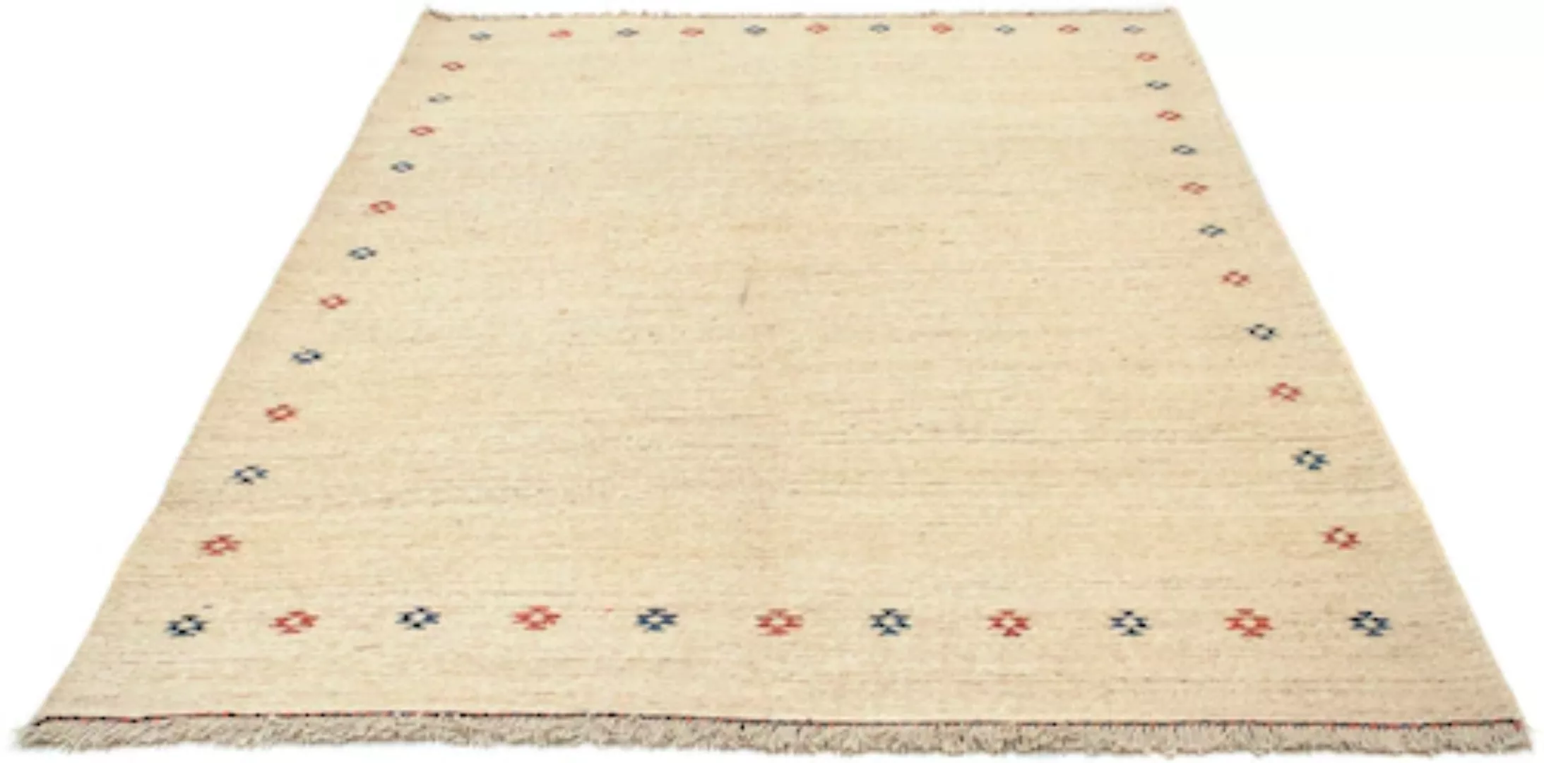 morgenland Wollteppich »Gabbeh Teppich handgeknüpft beige«, rechteckig, han günstig online kaufen