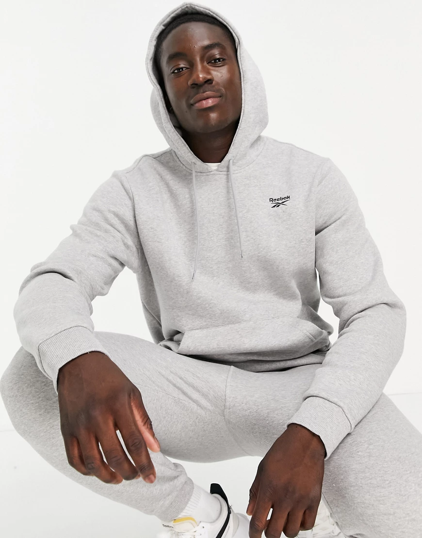 Reebok Classics – Fleece-Kapuzenpullover in Grau günstig online kaufen