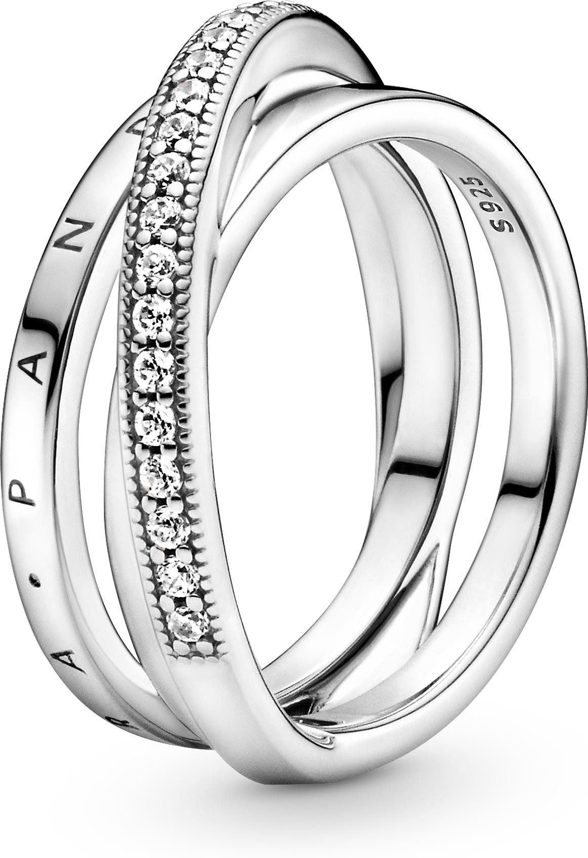 Pandora Fingerring Pandora Dreifach gekreuzter Pavé-Ring günstig online kaufen