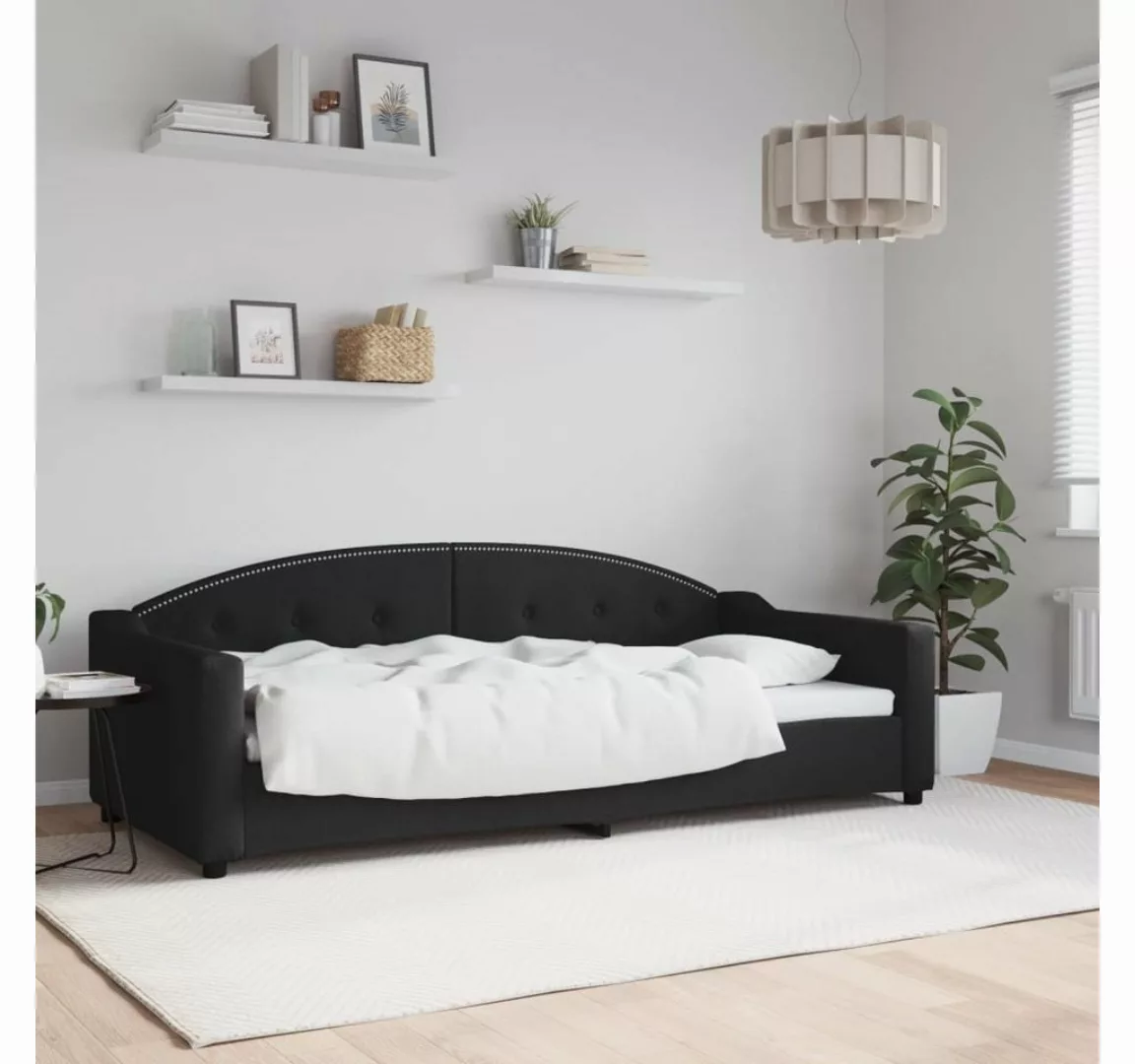 furnicato Bett Tagesbett Schwarz 90x200 cm Stoff (1-tlg) günstig online kaufen