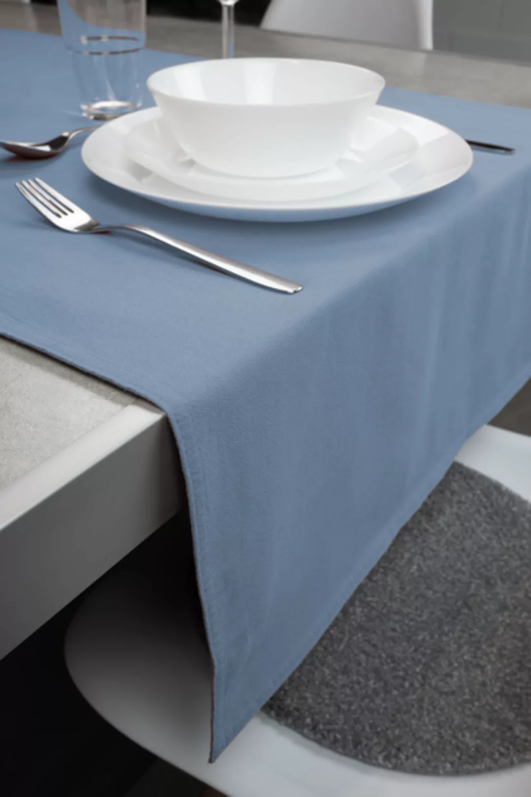 Tischläufer Renforce 100% Bio-baumwolle Uni 50x160cm günstig online kaufen