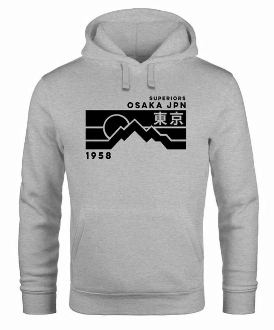 Neverless Hoodie Hoodie Herren Aufdruck Osaka JPN japanische Schriftzeichen günstig online kaufen