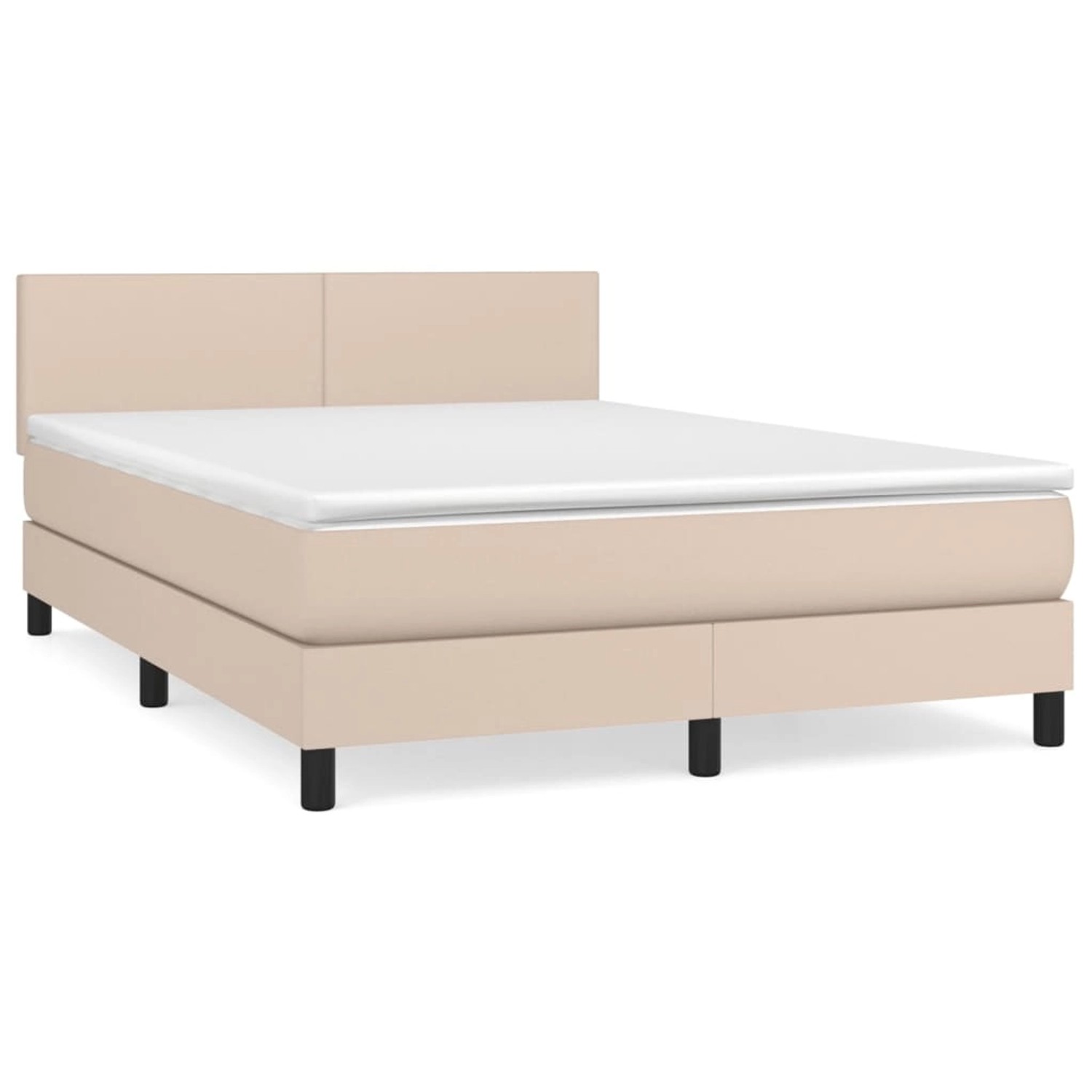 vidaXL Boxspringbett Matratze Cappuccino-Braun 140x190cm Kunstleder1389720 günstig online kaufen