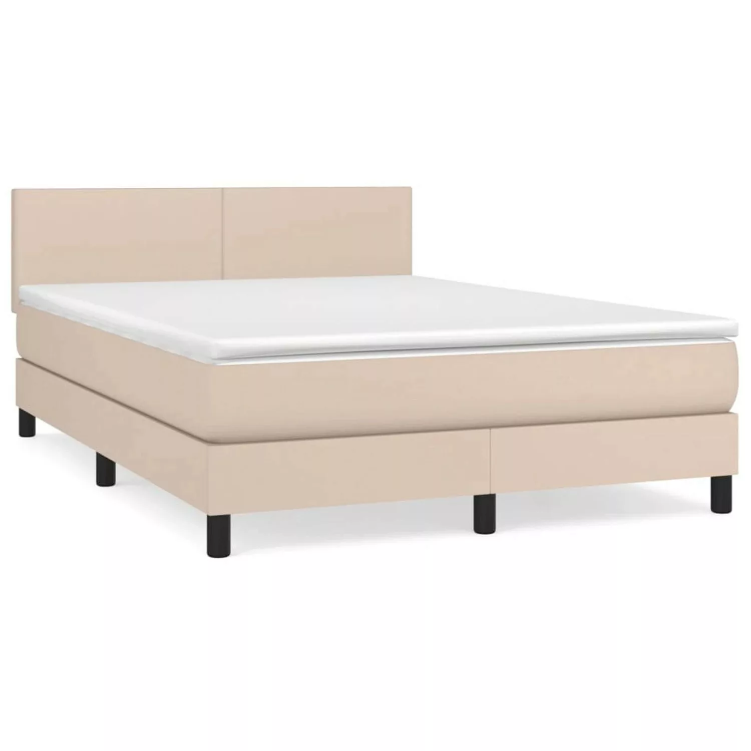 vidaXL Boxspringbett Matratze Cappuccino-Braun 140x200cm Kunstleder1389721 günstig online kaufen