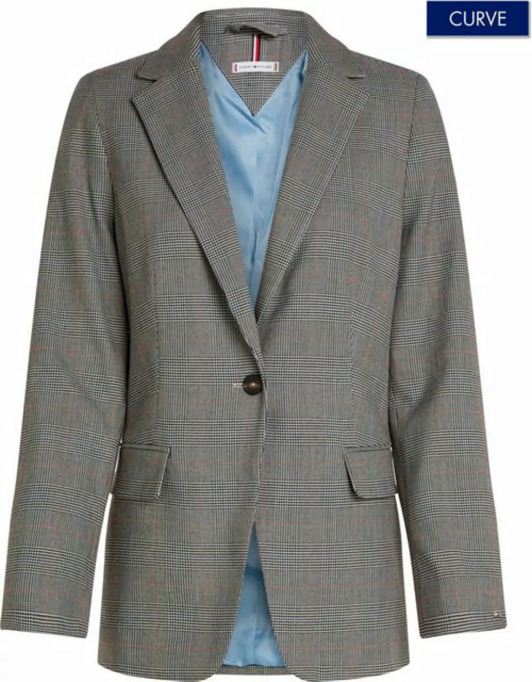 Tommy Hilfiger Curve Kurzblazer CRV POW CHECK REGULAR BLAZER Große Größen günstig online kaufen