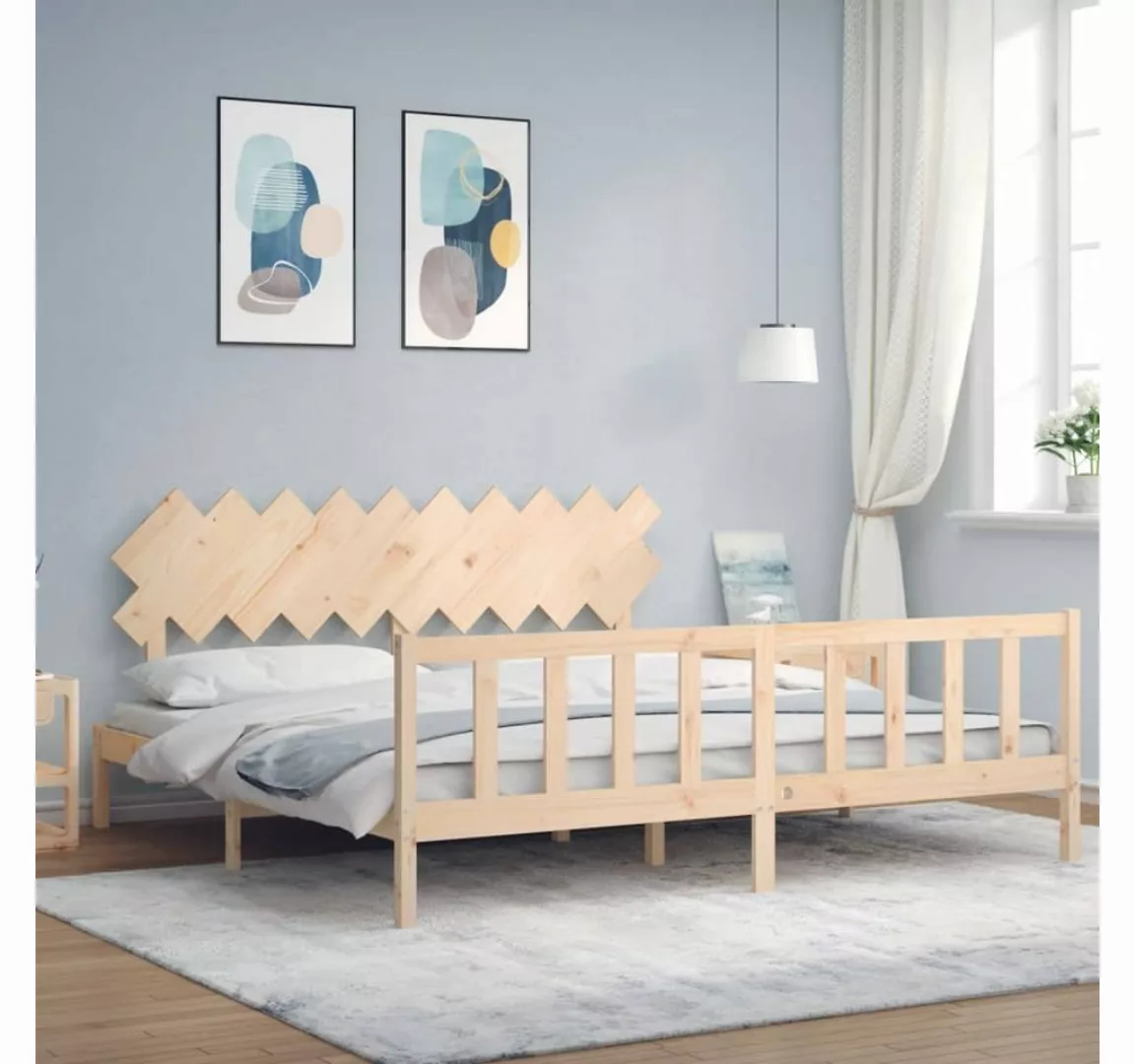 furnicato Bett Massivholzbett mit Kopfteil 200x200 cm günstig online kaufen