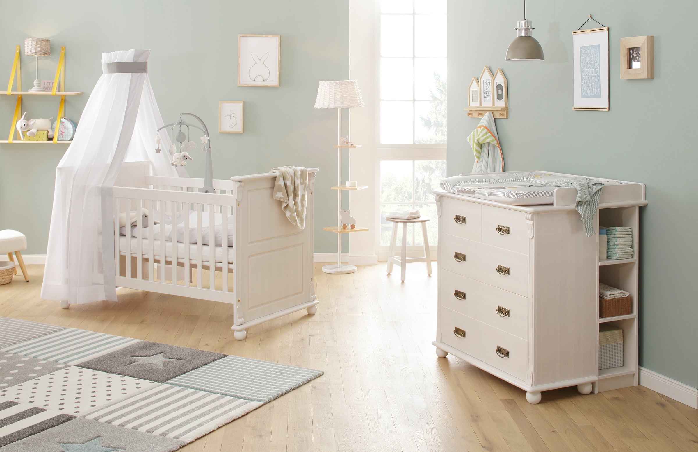 Lüttenhütt Babyzimmer-Komplettset »Aimo, luxoriöser Landhausstil, Messinggr günstig online kaufen