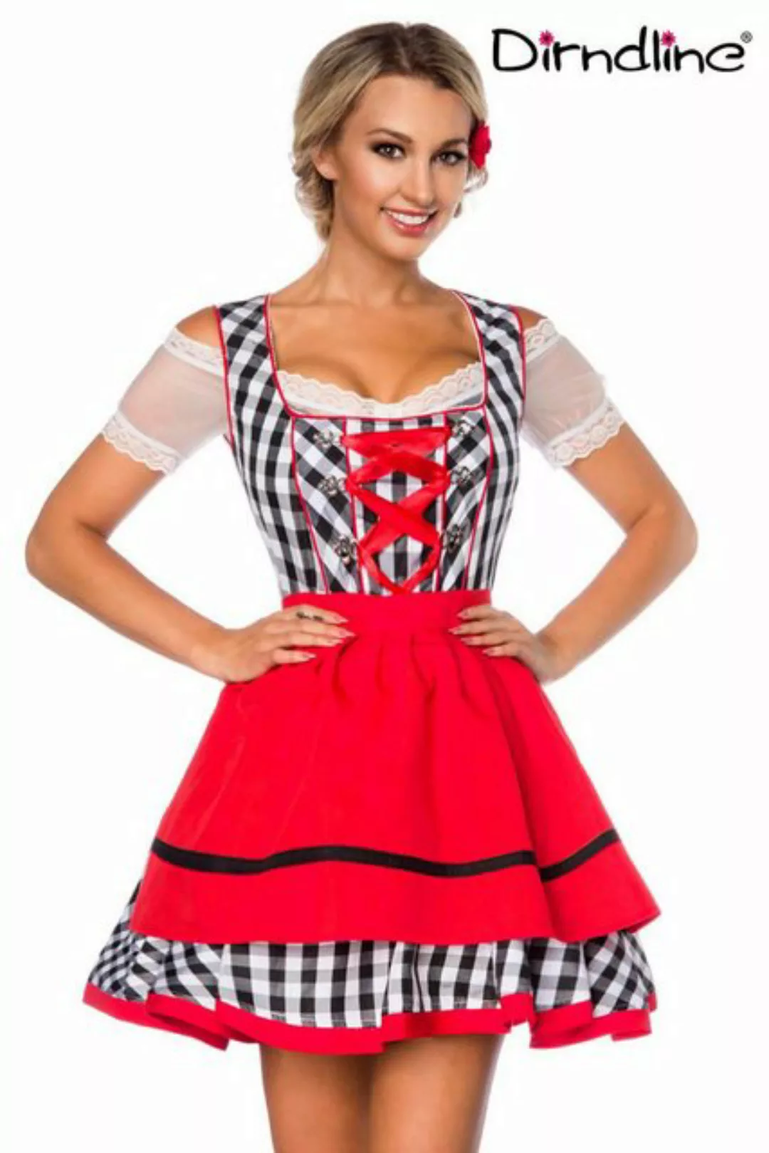 Dirndline Dirndl Traditionelles Trachten Set Mini Dirndl Schürze, kariert O günstig online kaufen