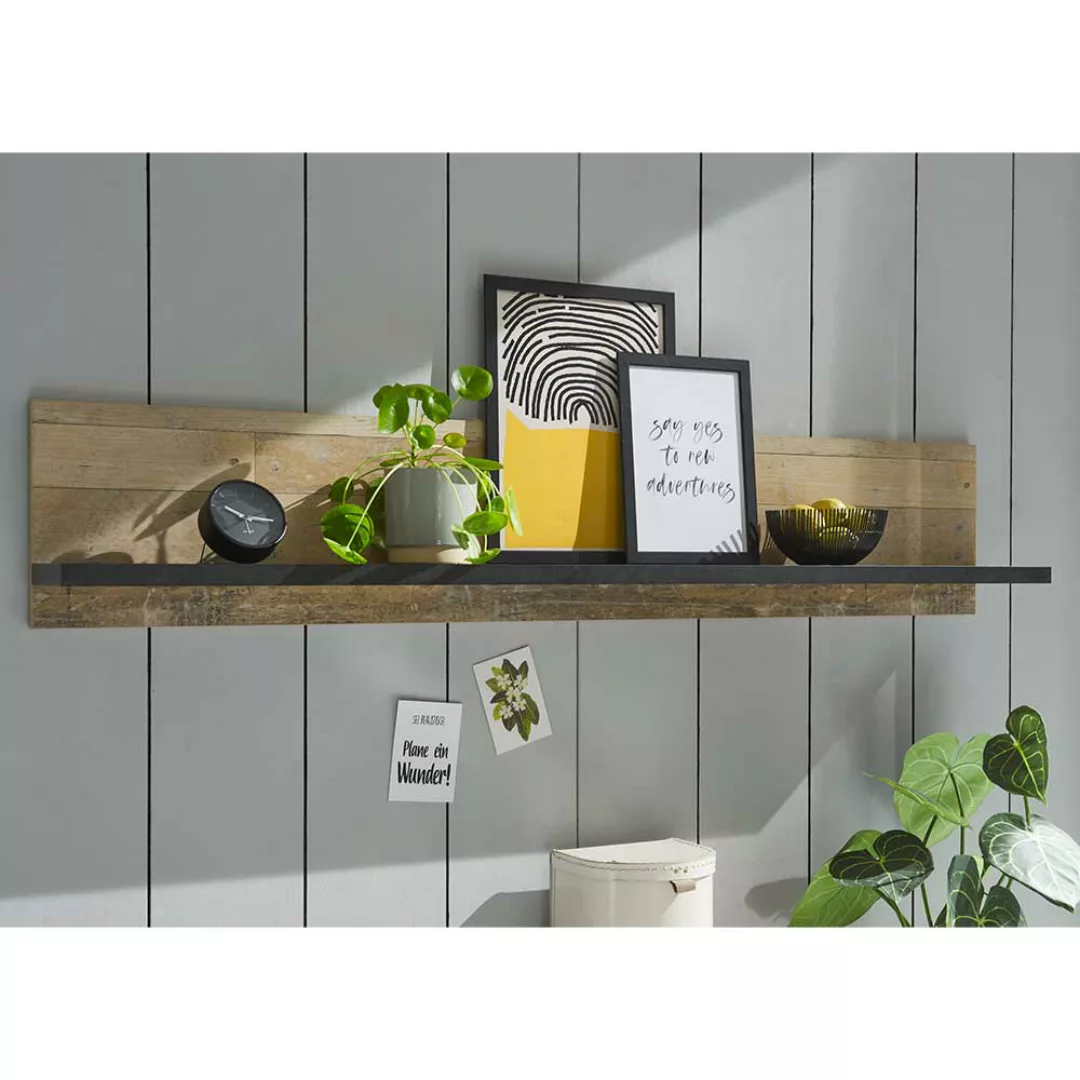 Wandboard für die Küche im Landhausstil Holzoptik verwittert & Anthrazit günstig online kaufen