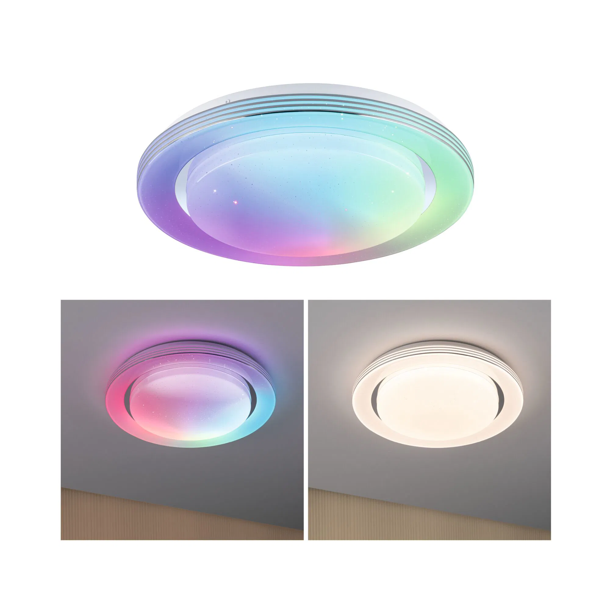 Paulmann "LED Deckenleuchte Rainbow mit Regenbogeneffekt RGBW+ 1600lm 230V günstig online kaufen