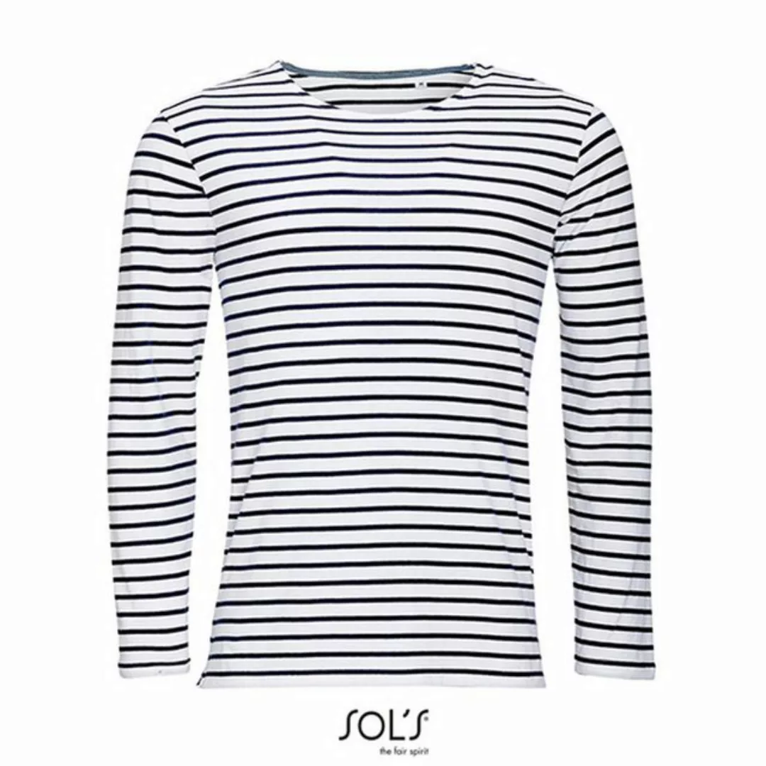 SOLS T-Shirt Men´s Long Sleeve Striped T-Shirt Marine günstig online kaufen