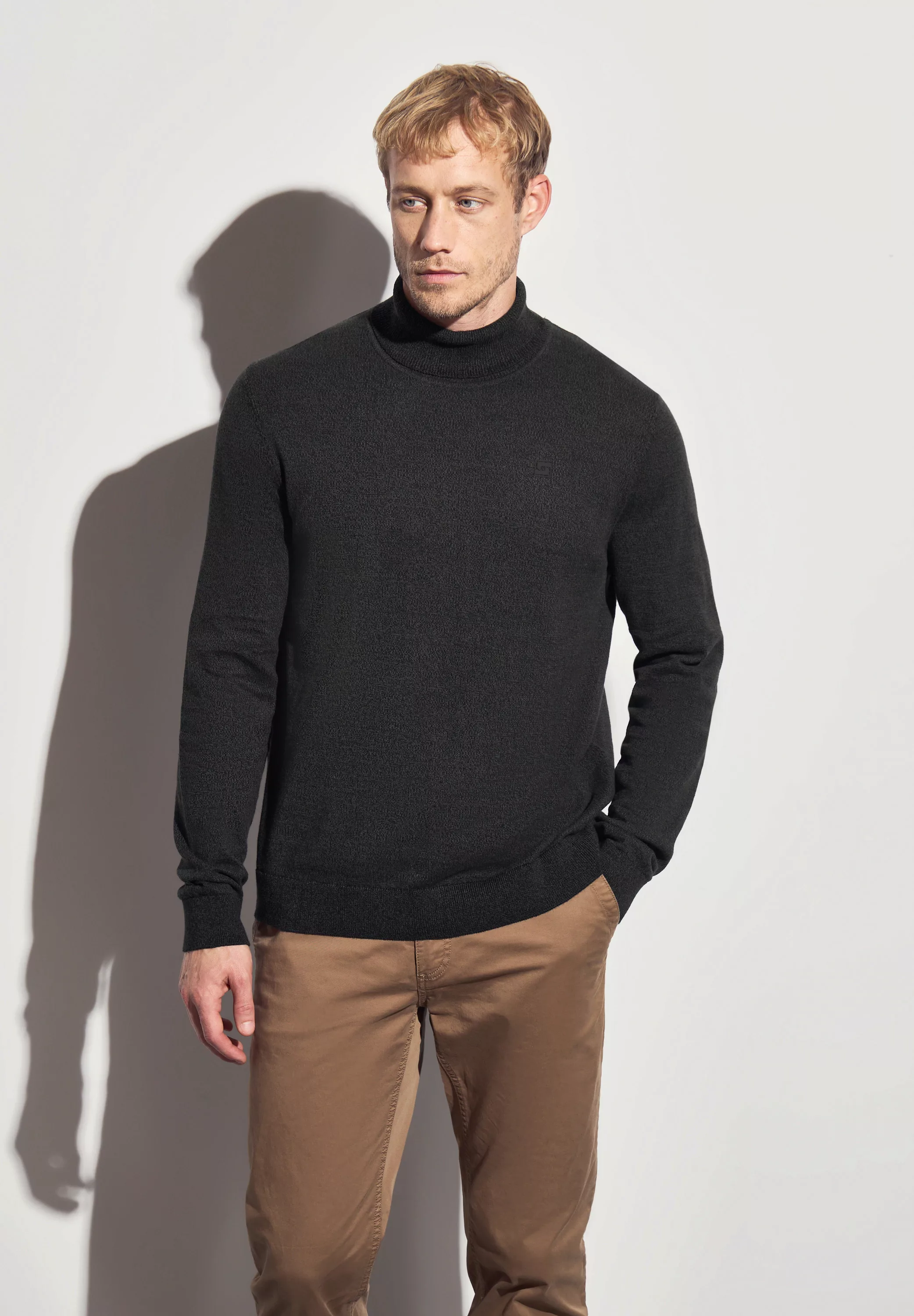 STREET ONE MEN Rollkragenpullover, aus reiner Baumwolle günstig online kaufen