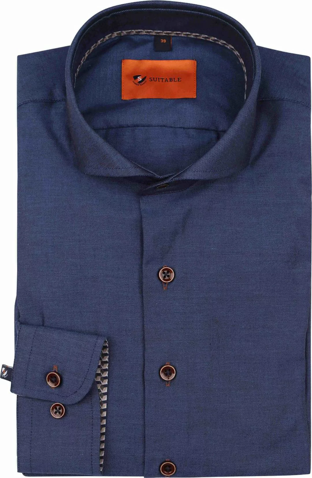 Suitable Twill Hemd Indigoblau - Größe 38 günstig online kaufen