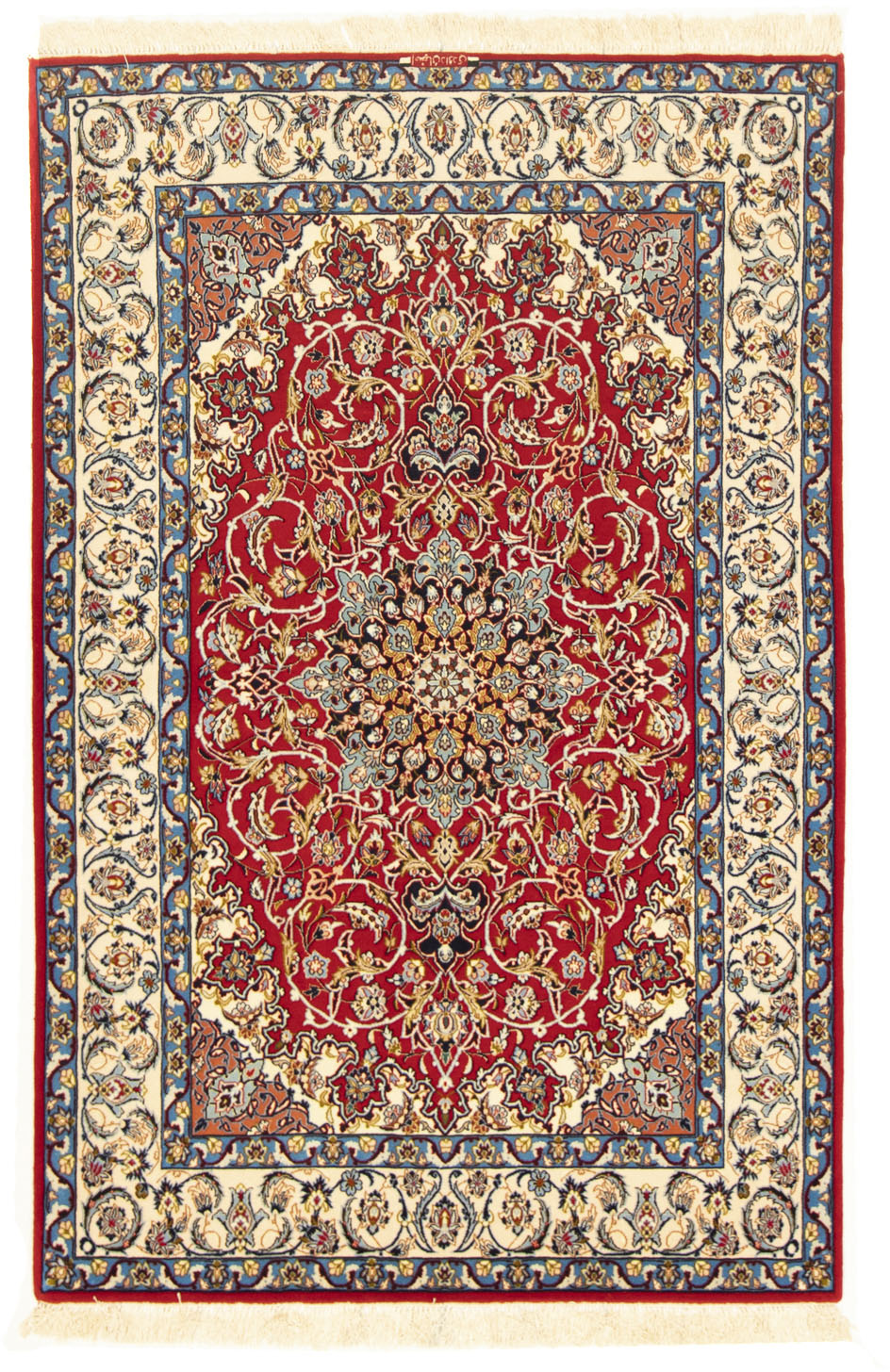 morgenland Teppich »Isfahan Teppich handgeknüpft rot«, rechteckig, handgekn günstig online kaufen