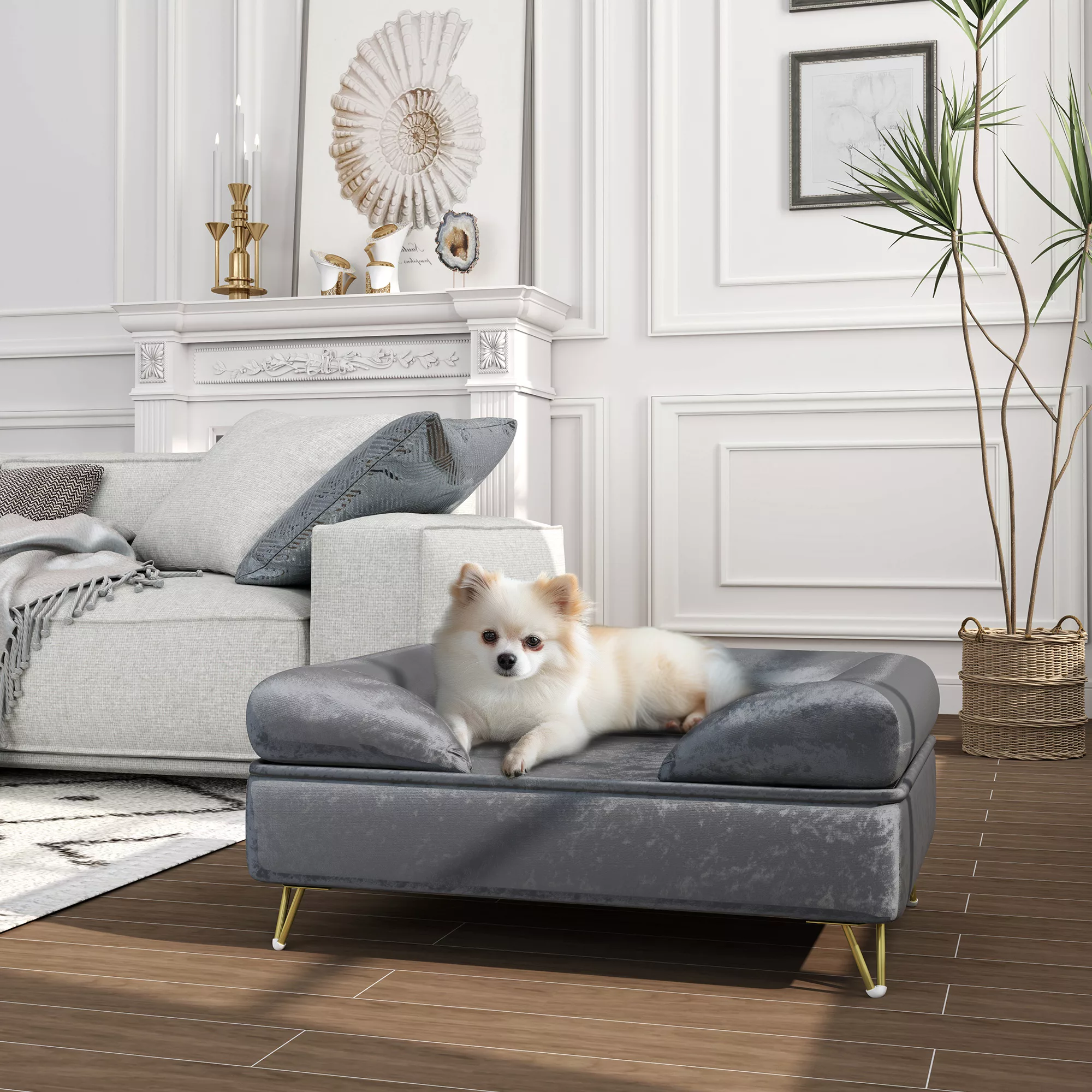 PawHut Hundebett Sofa für kleine & mittelgroße Hunde 76x53,5x34cm, 10 kg Be günstig online kaufen