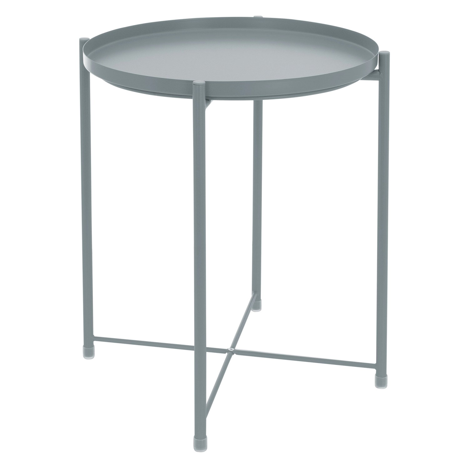 ML-Design Beistelltisch Rund 45xH52 cm mit Abnehmbarem Tablett Metall Hellb günstig online kaufen