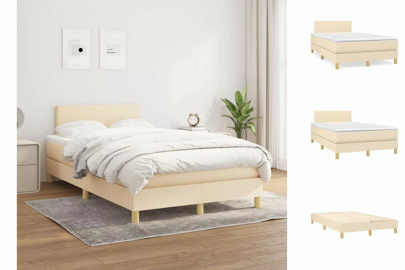 vidaXL Boxspringbett Bett Boxspringbett mit Matratze und LED Stoff (120 x 2 günstig online kaufen