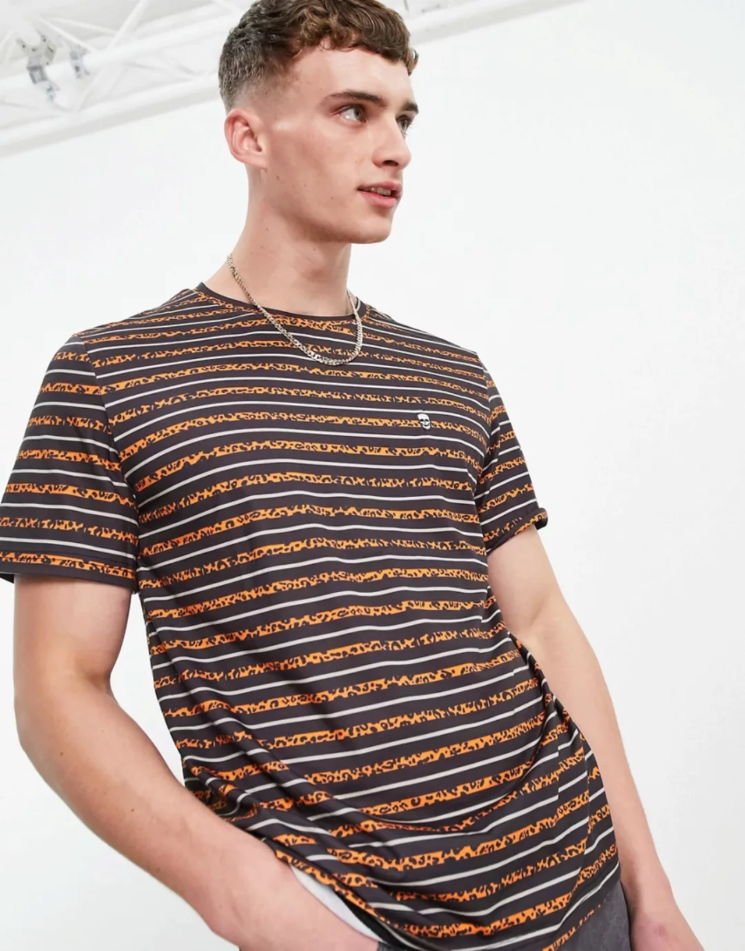 Bolongaro Trevor – Edmar – T-Shirt mit Streifen-Schwarz günstig online kaufen