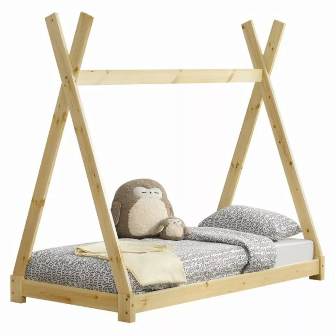 en.casa Kinderbett, »Onejda« Kinderbett Tipi Bett aus Kiefernholz 80x160cm günstig online kaufen