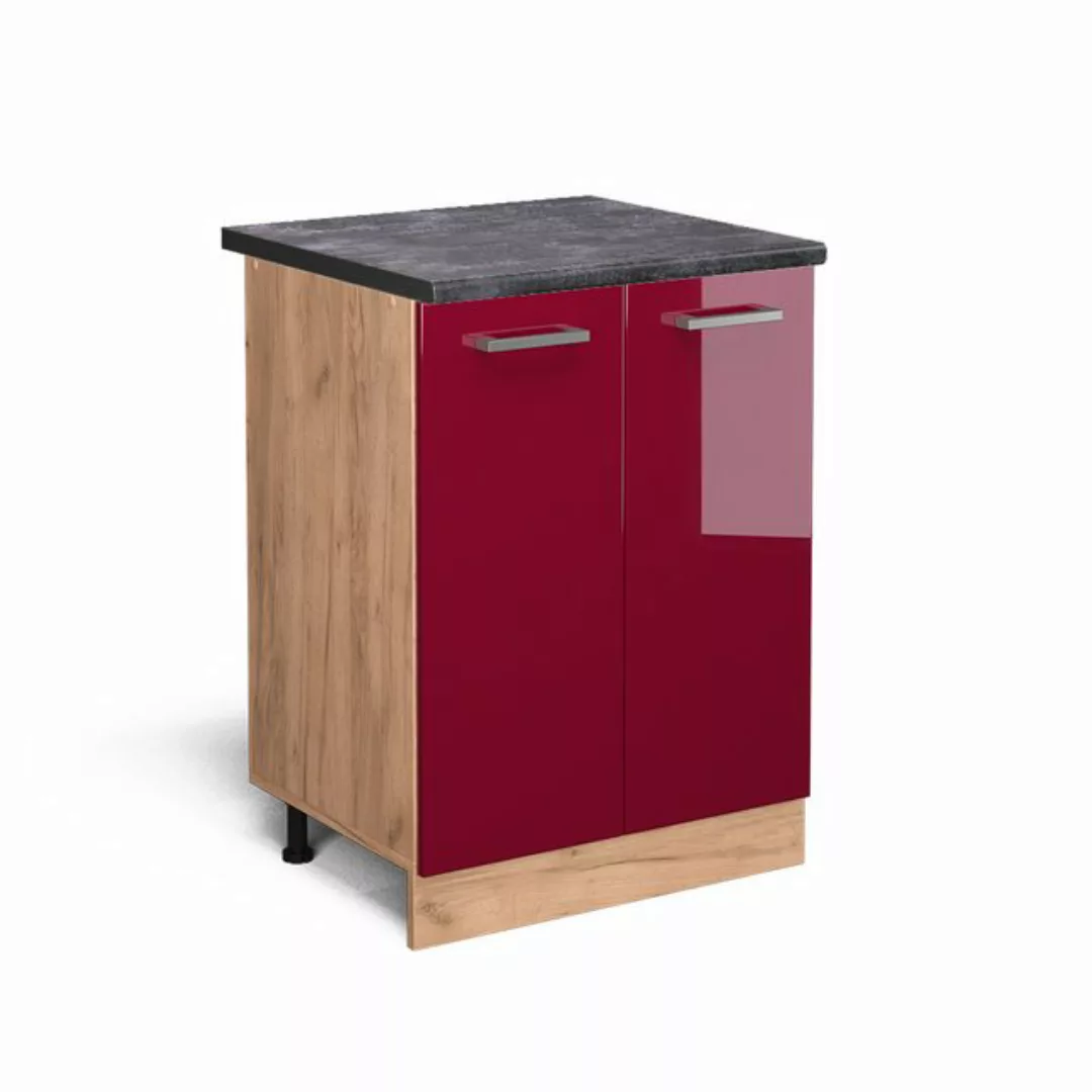 Vicco Unterschrank R-Line, Bordeaux Hochglanz/Goldkraft Eiche, 60 cm, AP An günstig online kaufen