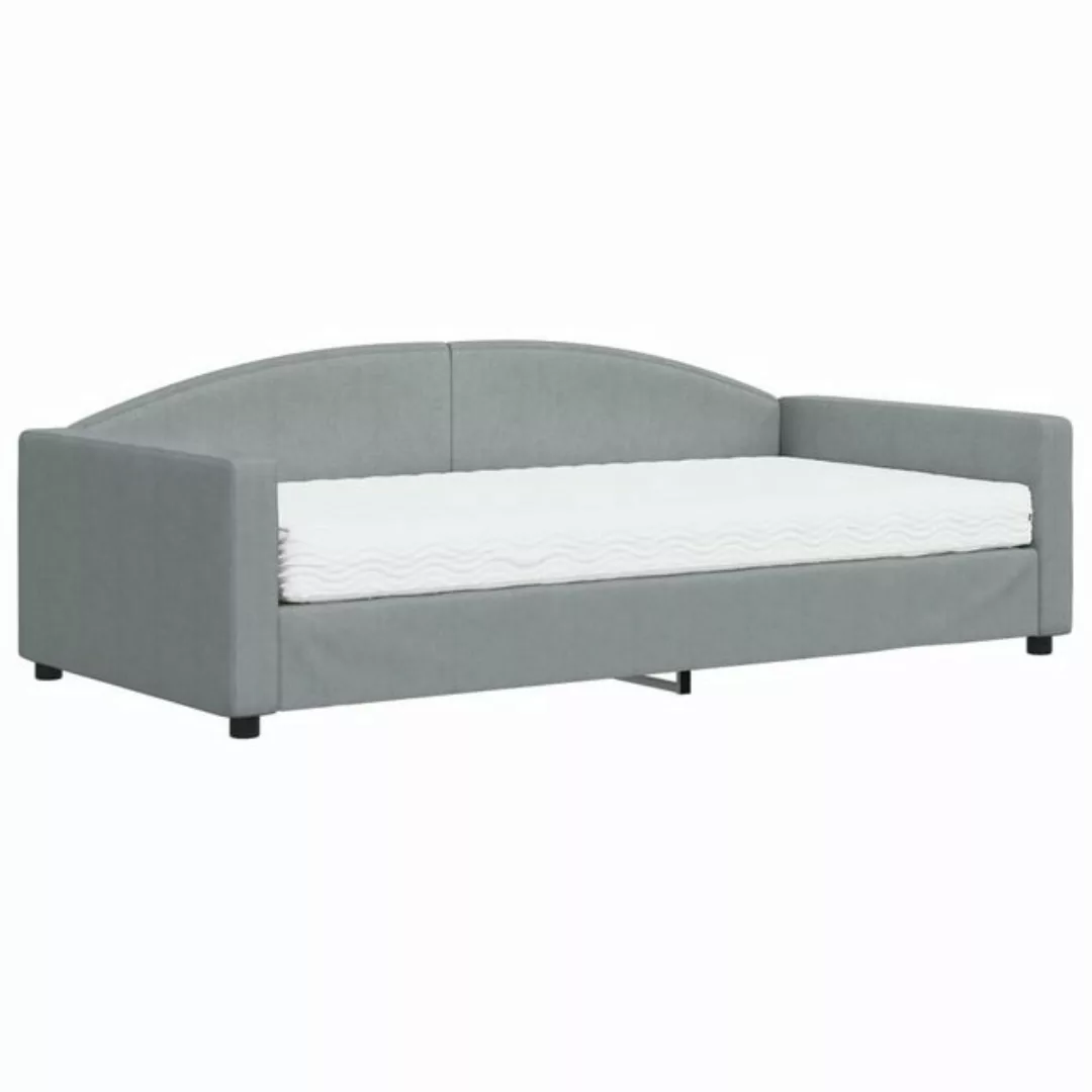 vidaXL Bett Tagesbett mit Matratze Hellgrau 100x200 cm Stoff günstig online kaufen