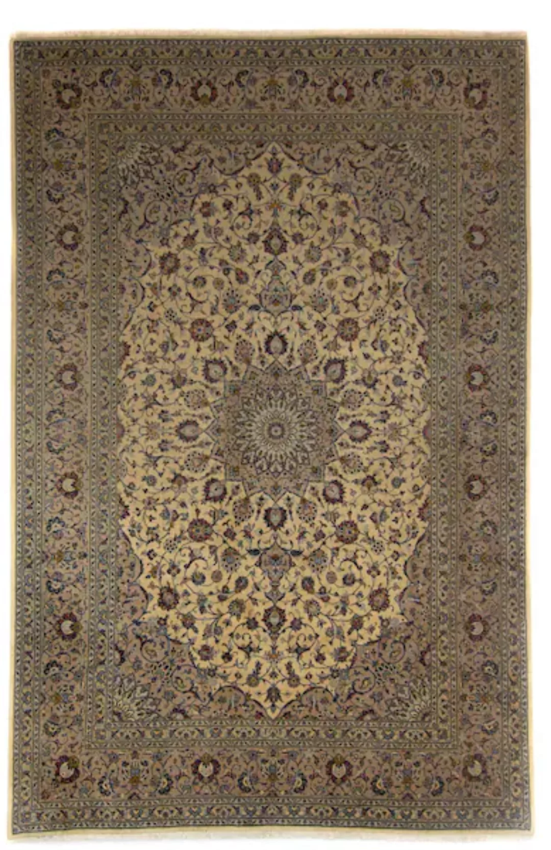morgenland Wollteppich »Keshan Medaillon Beige chiaro 348 x 242 cm«, rechte günstig online kaufen