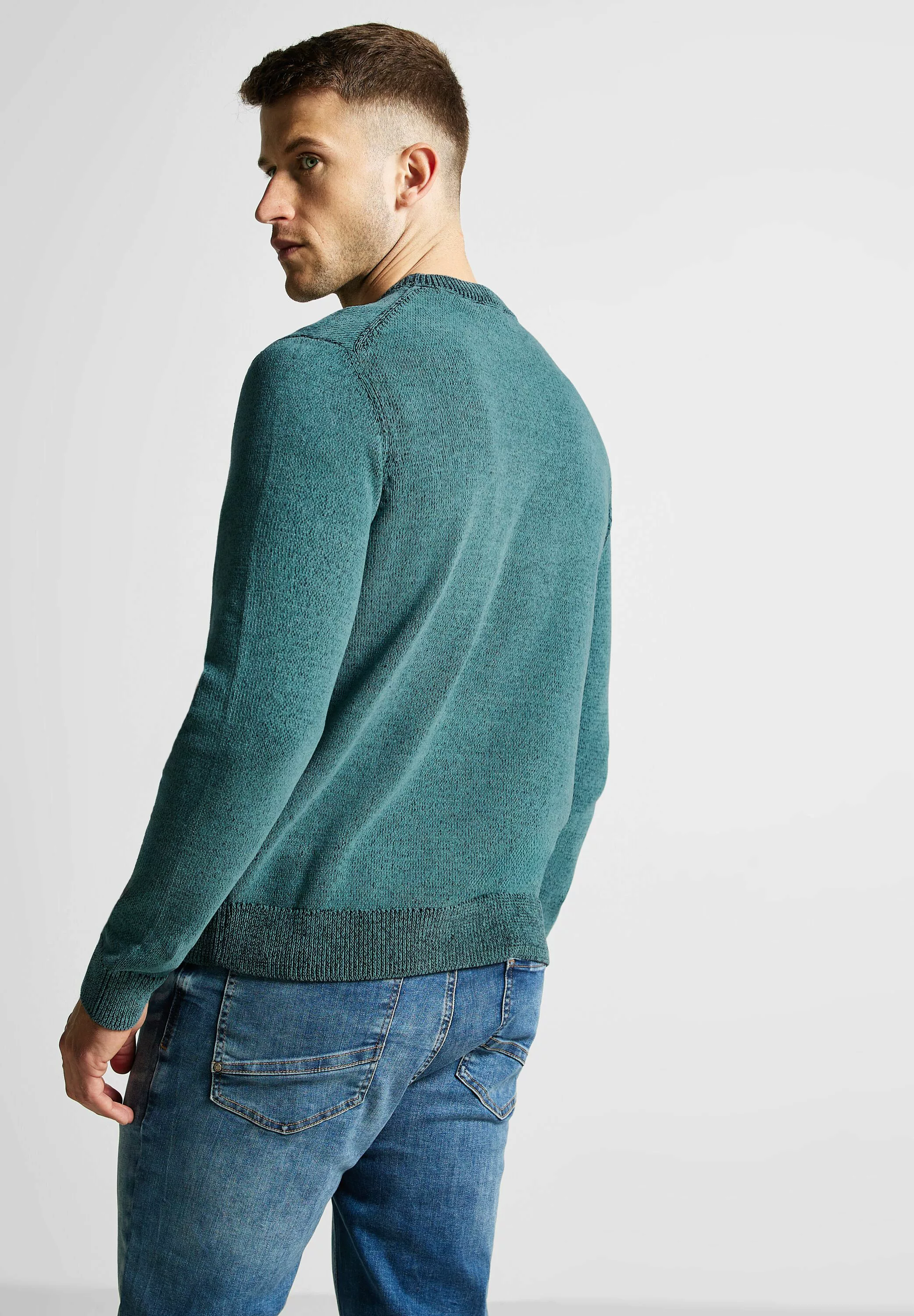 STREET ONE MEN Rollkragenpullover in Melange Optik günstig online kaufen