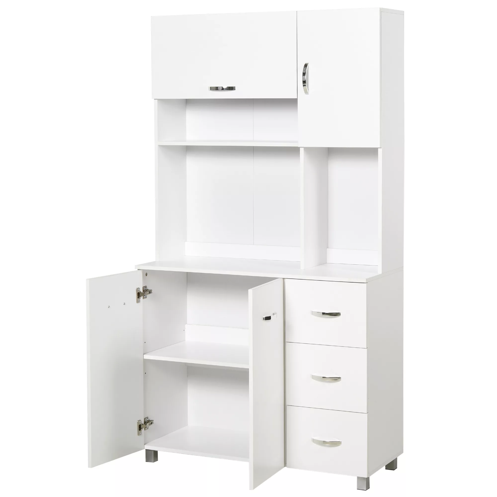 HOMCOM Küchenschrank Aufbewahrungsschrank Sideboard mit 3 Schubladen, Hochs günstig online kaufen