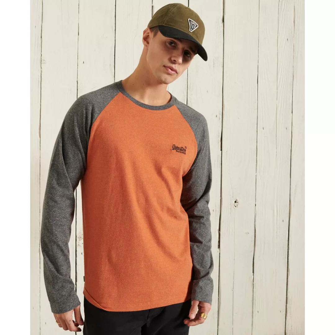 Superdry Orange Label Baseball Langarm-t-shirt S Rust Orange Marl günstig online kaufen