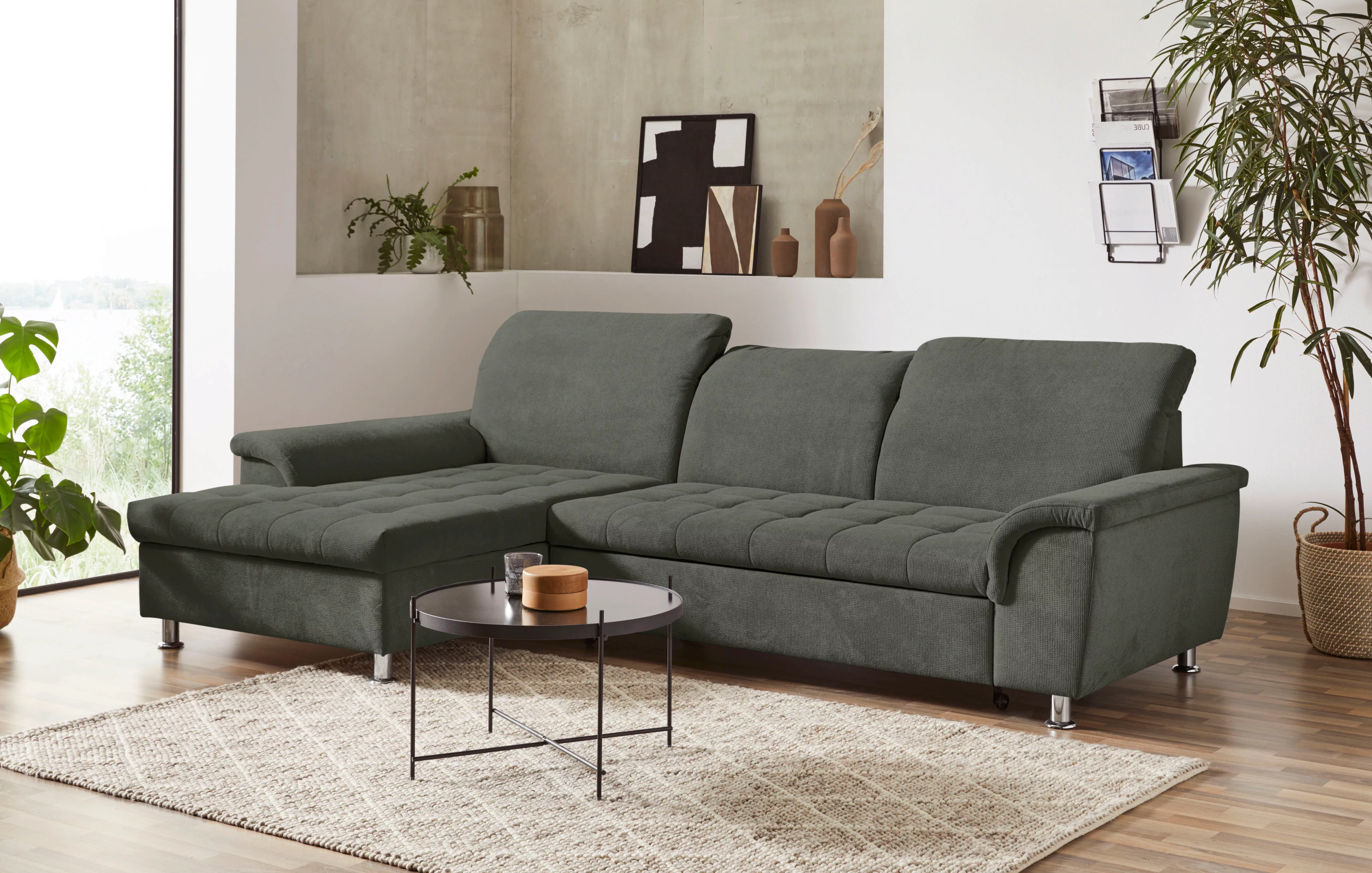 DOMO collection Ecksofa "Franzi L-Form", wahlweise mit Kopfteilverstellung günstig online kaufen