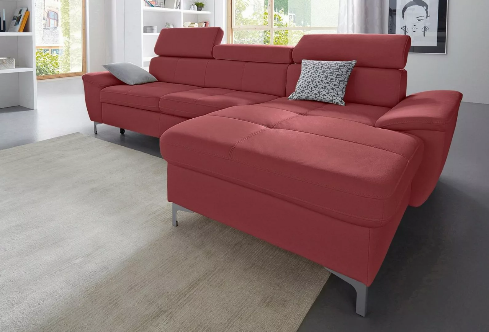 exxpo - sofa fashion Ecksofa Azzano, L-Form, wahlweise mit Bettfunktion und günstig online kaufen