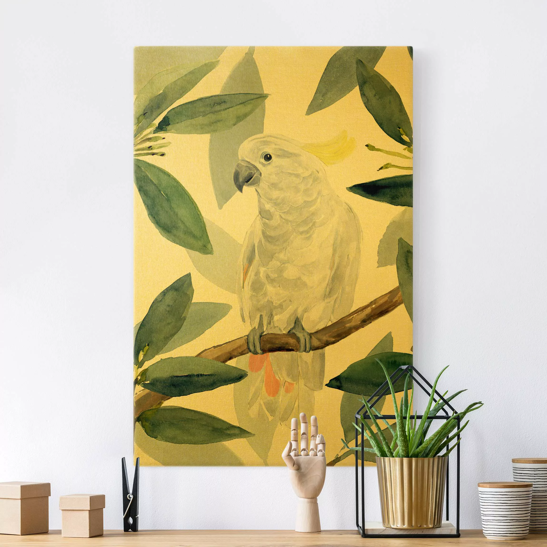 Leinwandbild Gold Tropischer Kakadu I günstig online kaufen