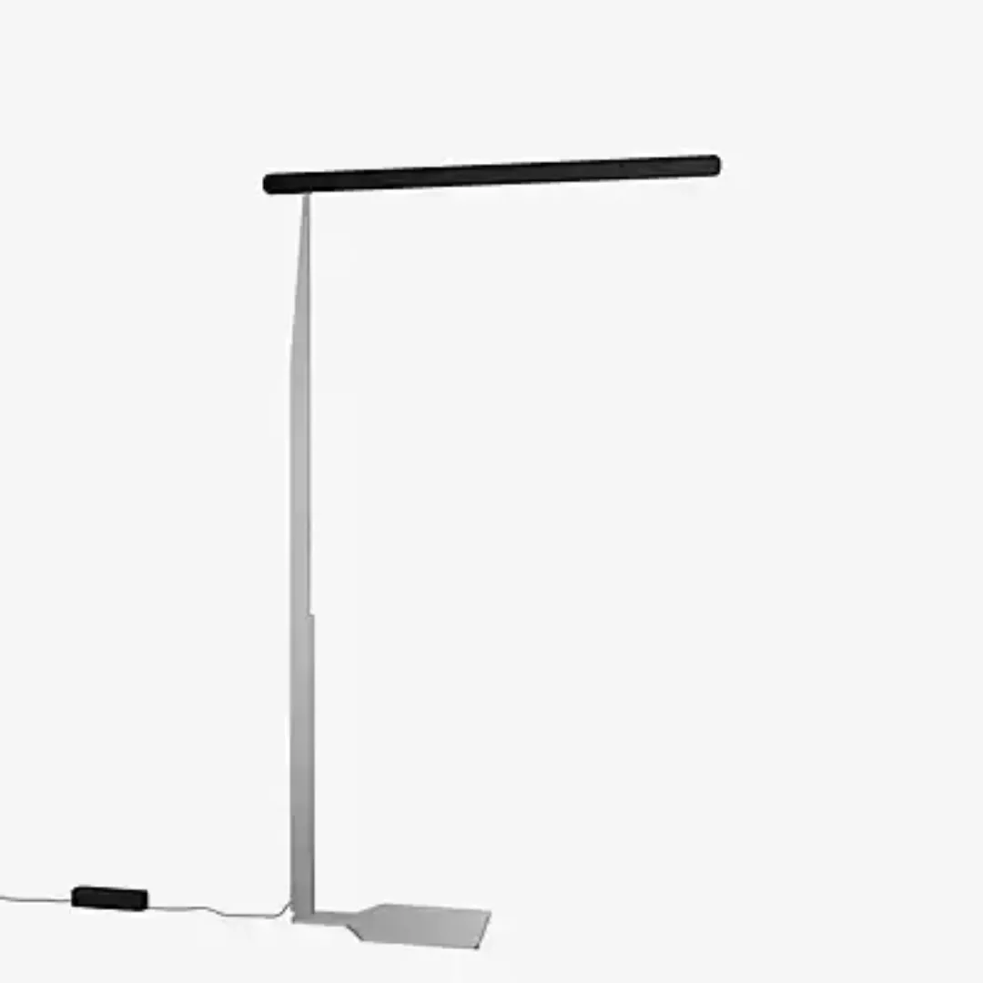 Occhio Mito Terra Fix Stehleuchte LED, Kopf schwarz matt/Body silber matt - günstig online kaufen