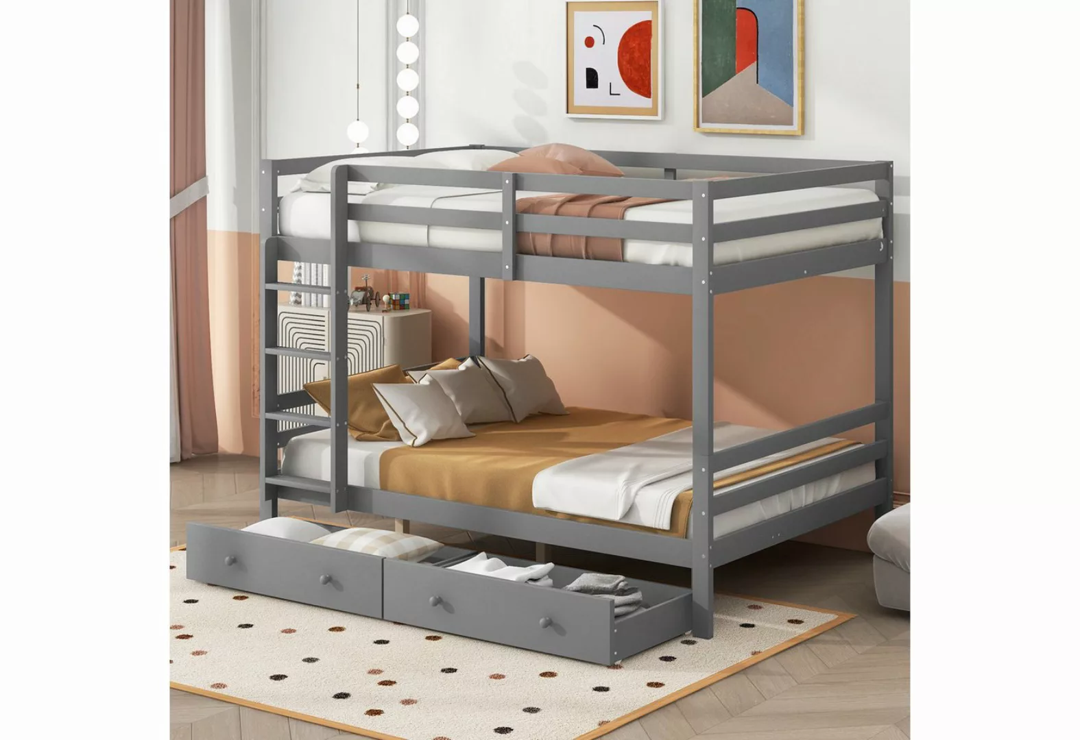 Gotagee Kinderbett Etagenbett 140x200cm Holzbett mit Schubladen Doppelbett günstig online kaufen