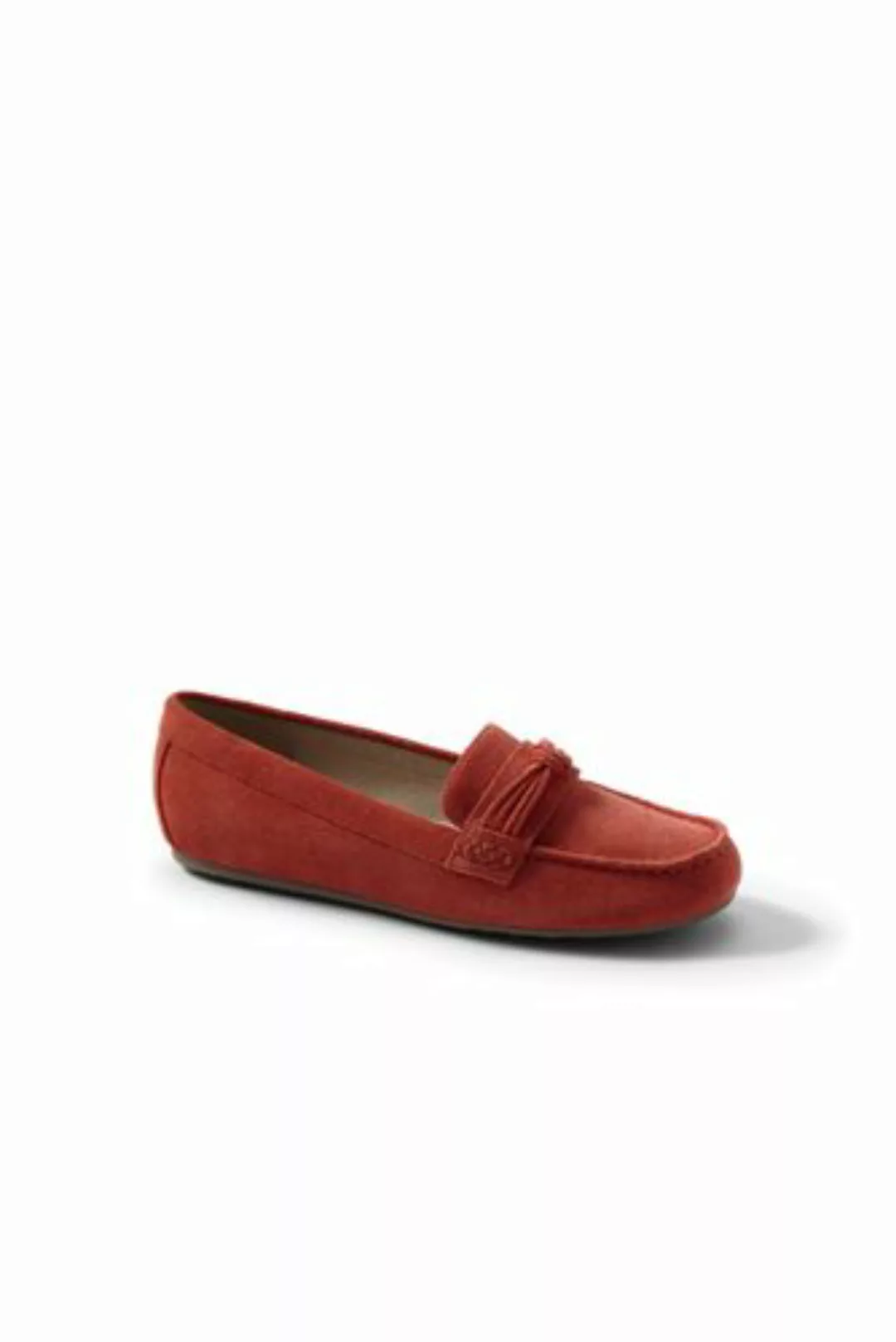 Komfort-Pennyloafer mit Knotendetail, Damen, Größe: 38.5 Weit, Rot, Leder, günstig online kaufen