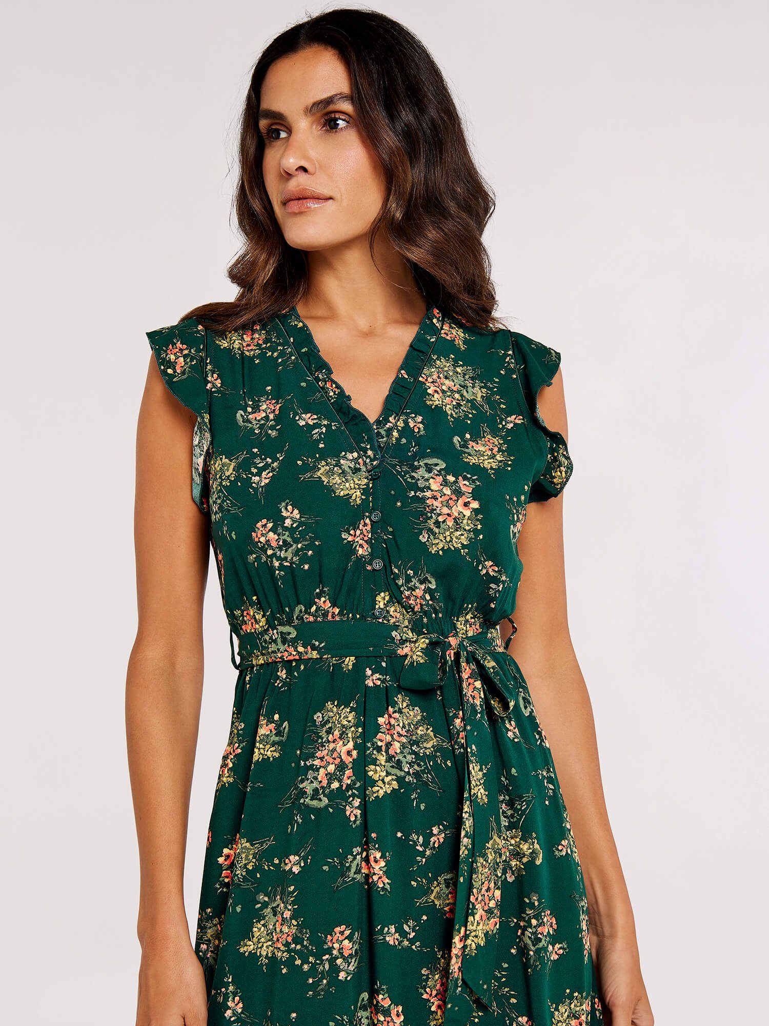 Apricot Midikleid sommerliches Midikleid, (2-tlg., Stoffgürtel) günstig online kaufen
