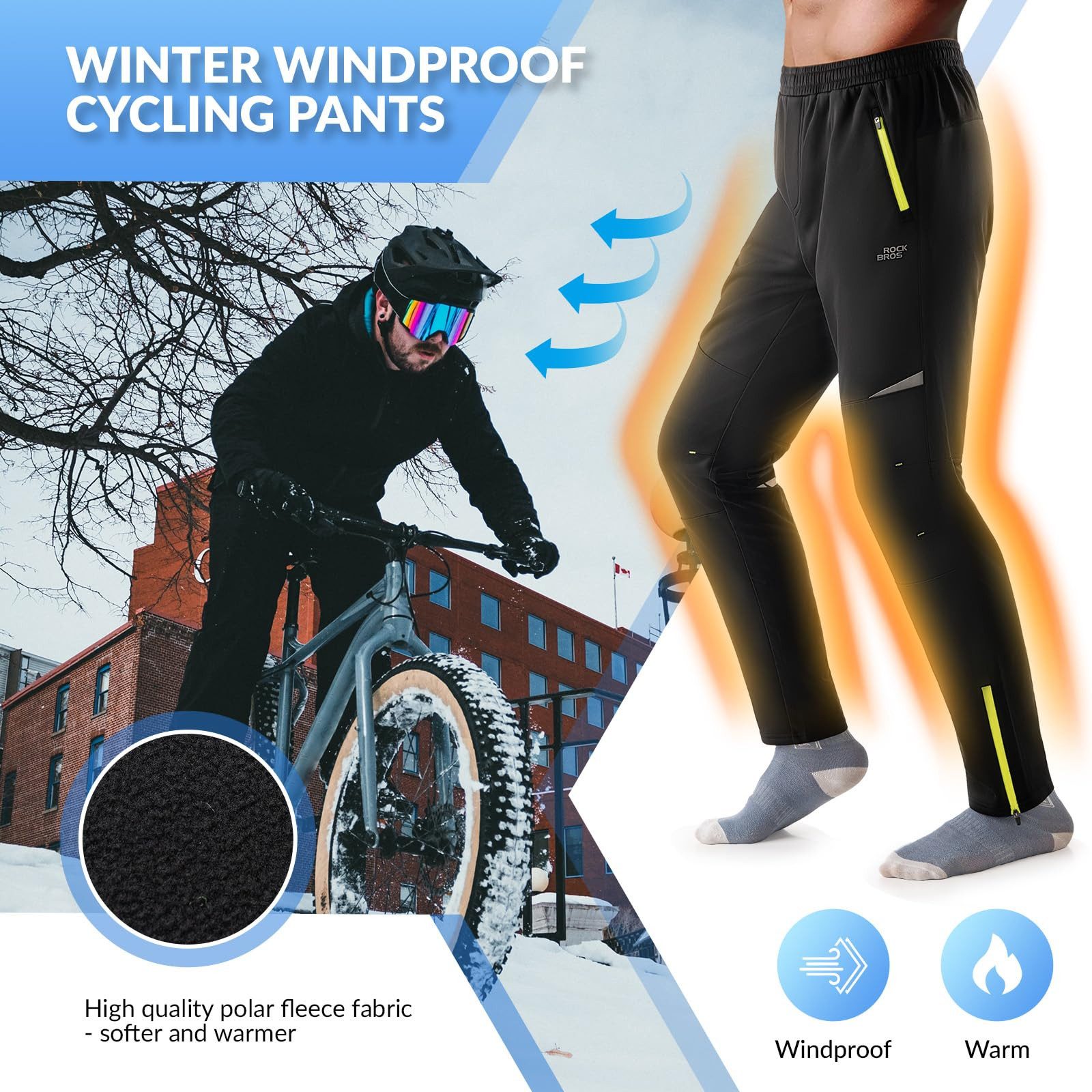 ROCKBROS Fahrradhose Winter Herren Winddicht Warm günstig online kaufen