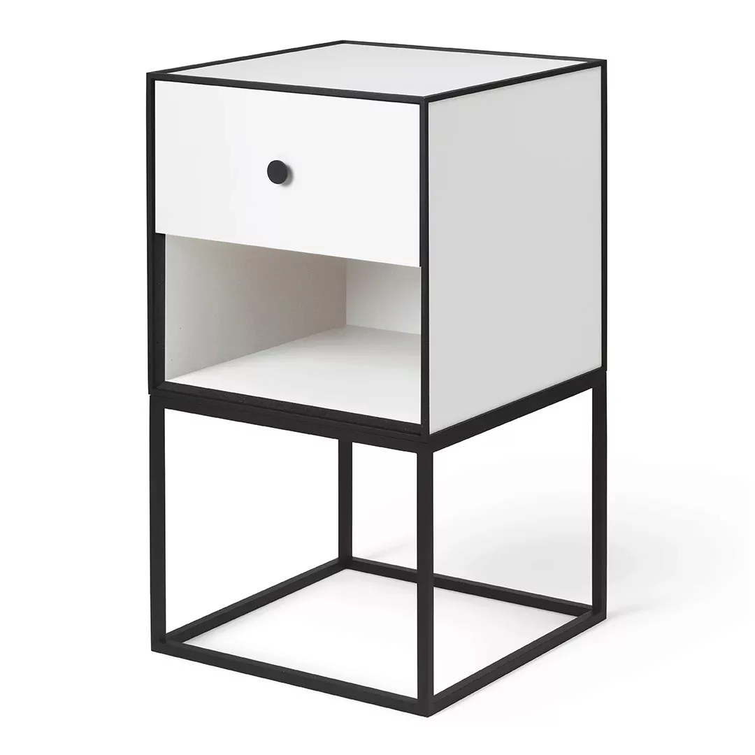 by Lassen - Frame 35 Sideboard mit 1 Schublade - weiß, schwarz/pulverbeschi günstig online kaufen