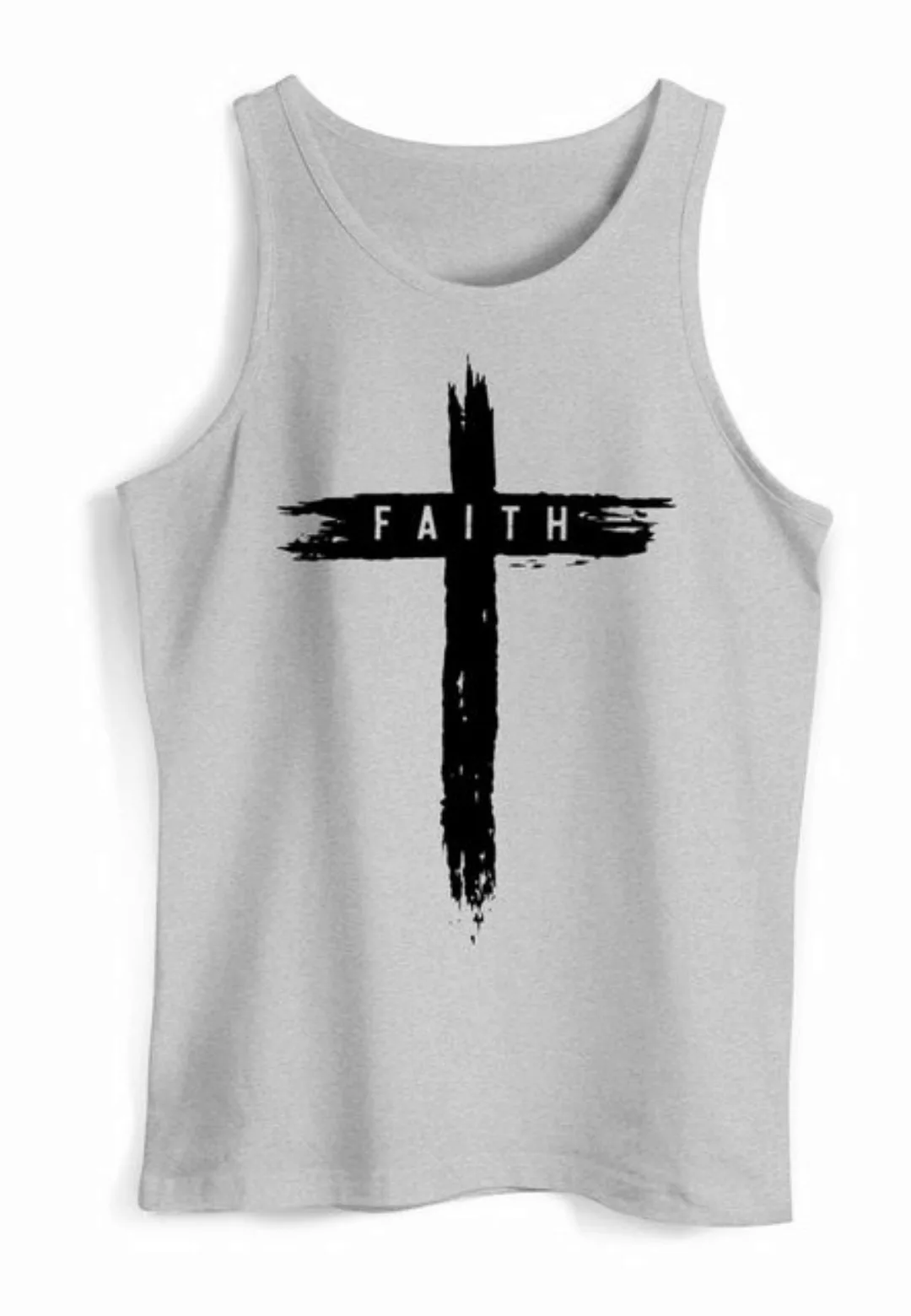 Neverless Tanktop Herren Tank-Top Print Aufdruck Kreuz Cross Faith Glaube T günstig online kaufen