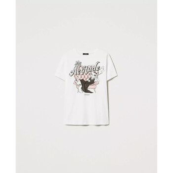 Twin Set  3/4 Jeans T-SHIRT OVER CON STAMPA E STRASS Art. 251AX2123 günstig online kaufen