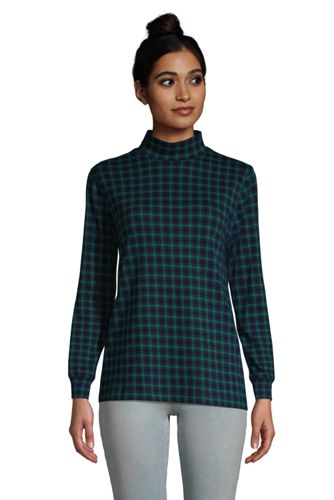 Stehkragen-Shirt Gemustert, Damen, Größe: XS Normal, Grün, Baumwolle, by La günstig online kaufen