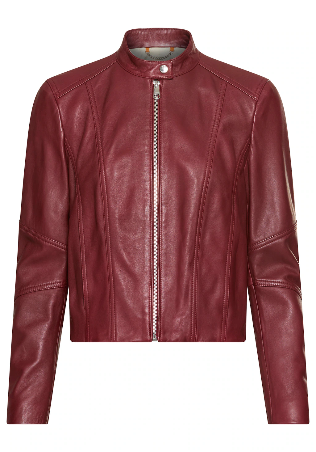 BOSS ORANGE Lederjacke "Saleste Premium Damenmode", aus fein genarbtem Lede günstig online kaufen