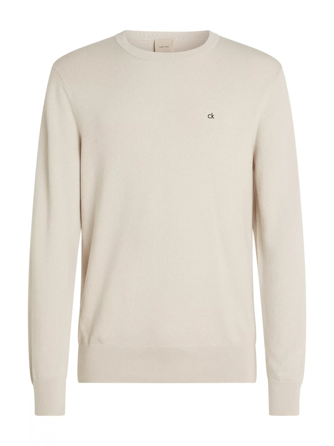 Calvin Klein Rundhalspullover "MICRO PIQUE STRUCTURE SWEATER", mit Logostic günstig online kaufen