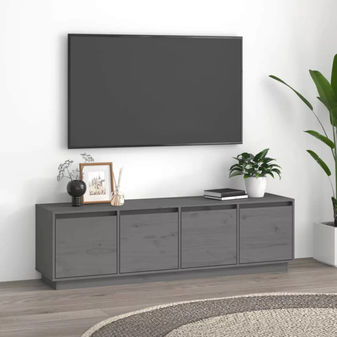 vidaXL TV-Schrank TV-Schrank Grau 156x37x45 cm Massivholz Kiefer günstig online kaufen