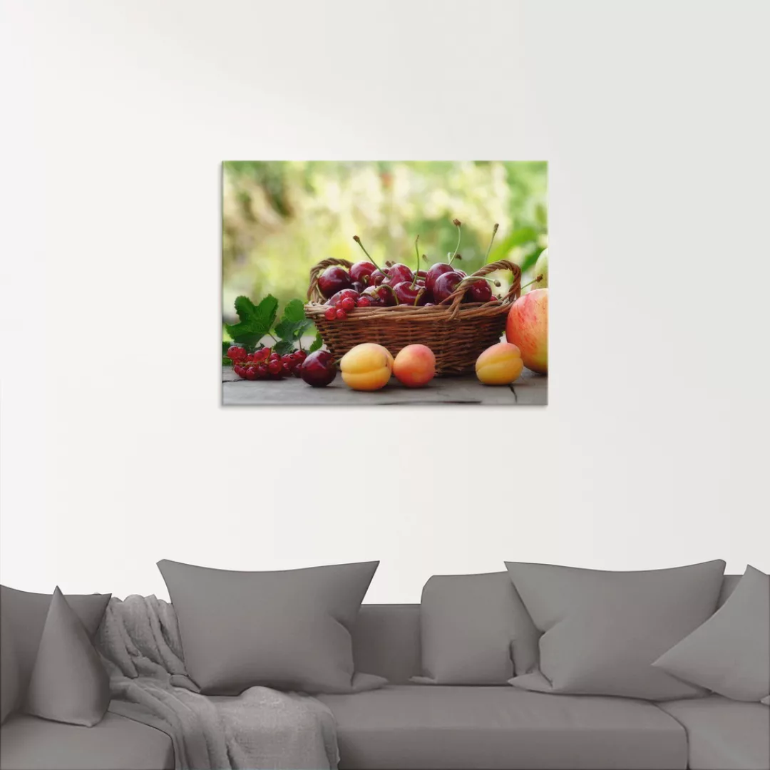 Artland Glasbild »Frische Früchte Körbchen«, Lebensmittel, (1 St.) günstig online kaufen