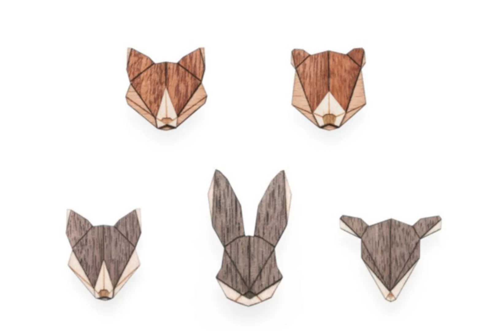 Broschen Aus Holz Set - Tiere | Mode Schmuck günstig online kaufen