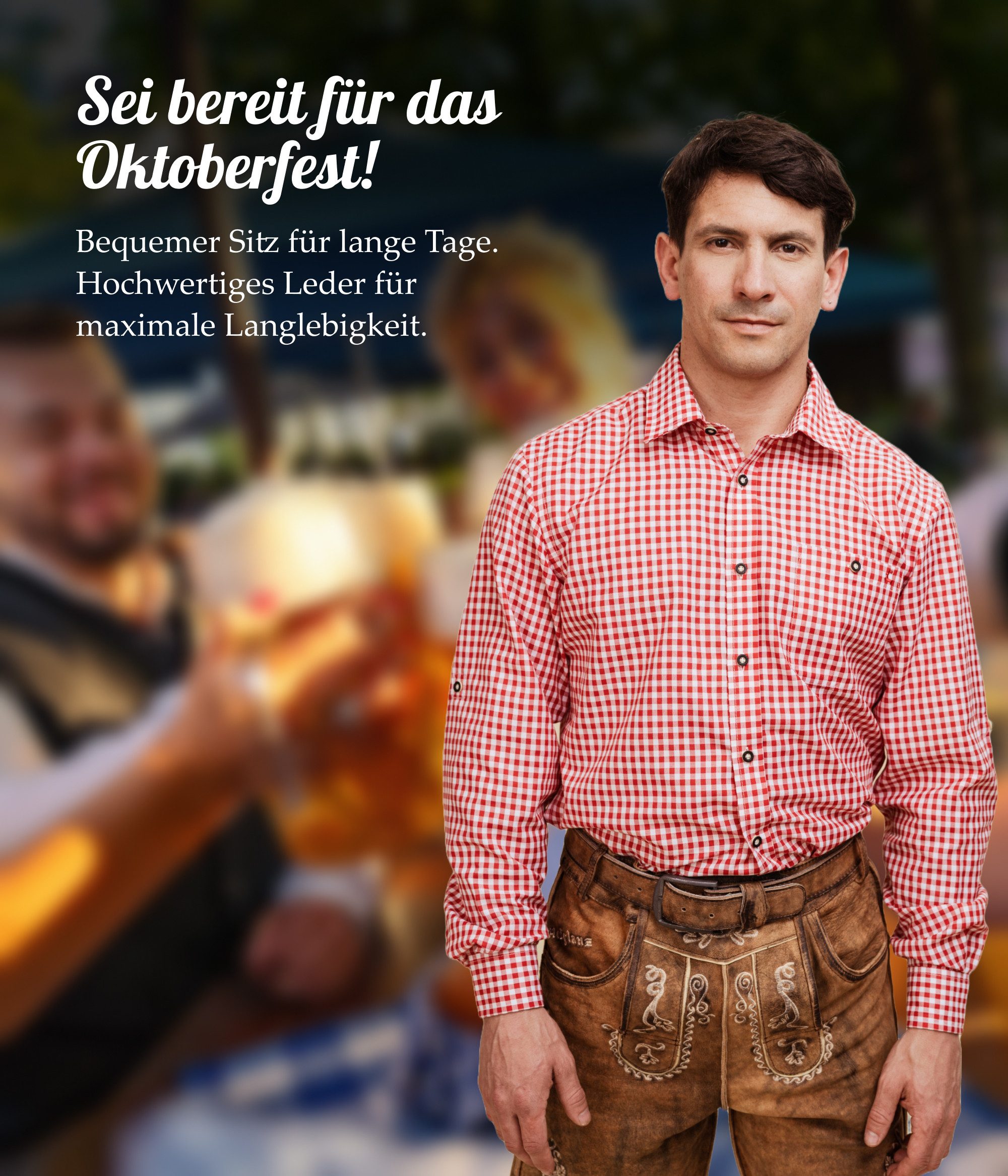 HOFGLANZ Trachtenlederhose Herren Trachten Lederhose kurz günstig online kaufen