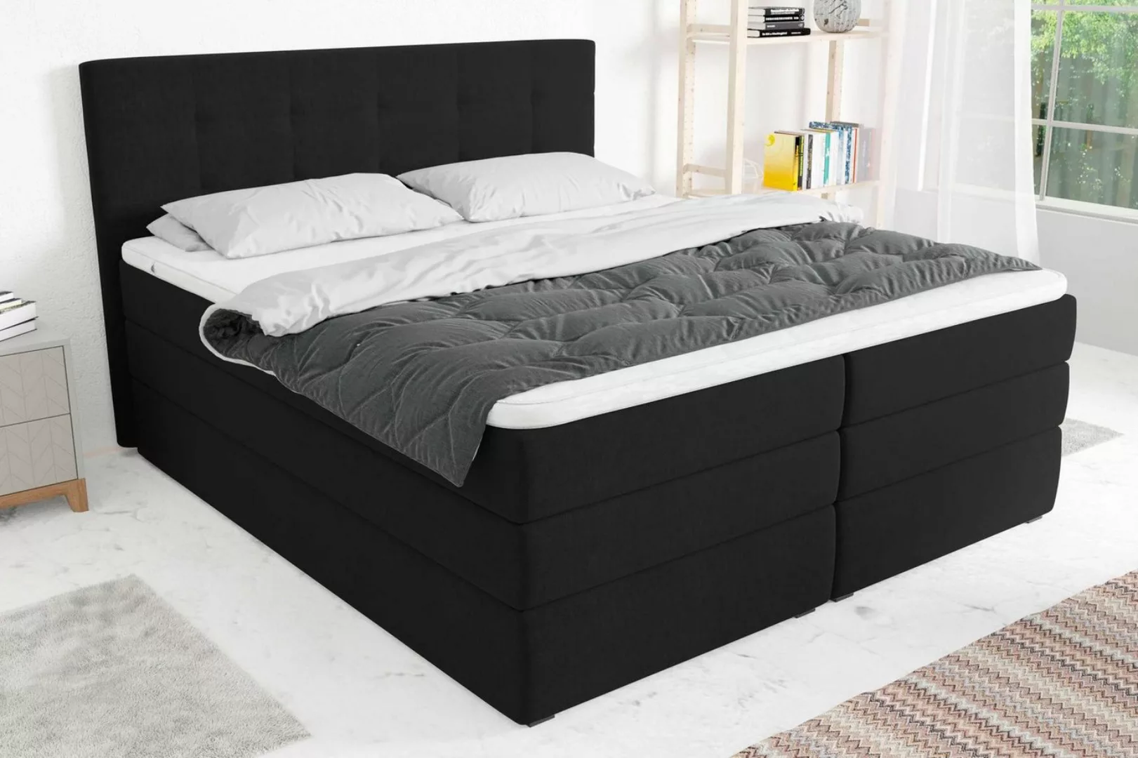 Stylefy Boxspringbett Dante (Schlafzimmerbett, Bett), gepolstert günstig online kaufen