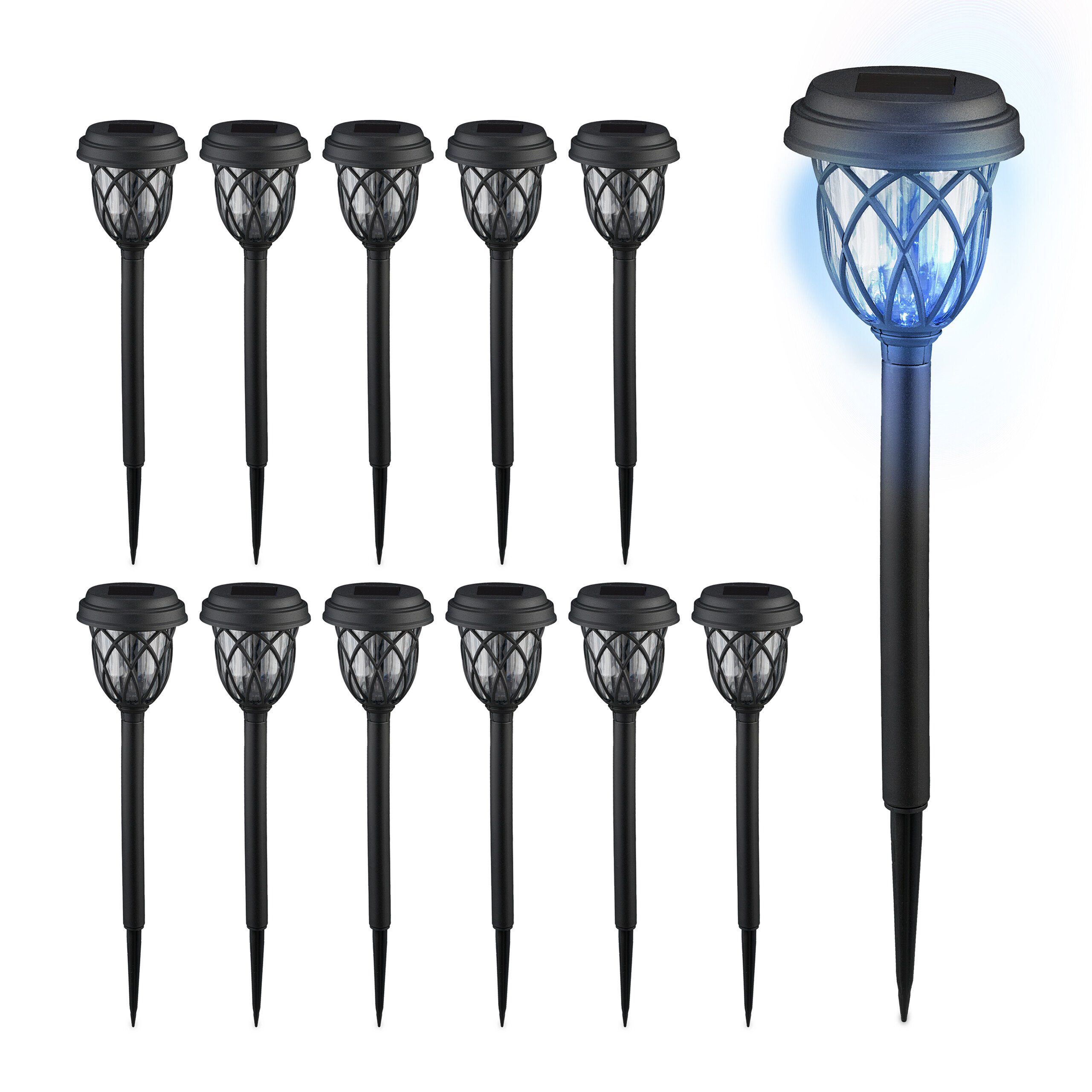 relaxdays LED Solarleuchte Solarlampen-Set Laterne, 12er günstig online kaufen