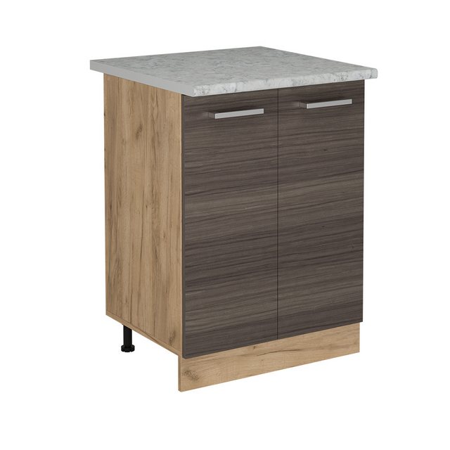 Vicco Unterschrank R-Line, Edelgrau/Goldkraft Eiche, 60 cm AP Marmor günstig online kaufen